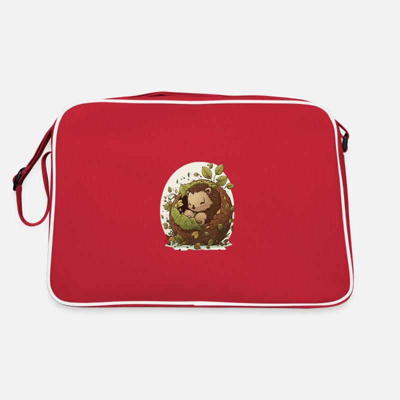 Kuscheliger Igel - Retro Tasche - Rot/Weiß