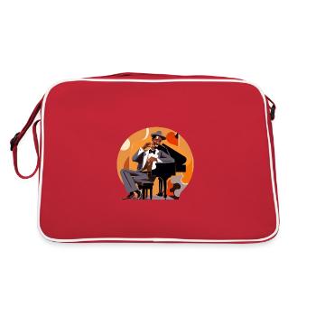 Meister des Klaviers - Retro Tasche - Rot/Weiß - Hinten