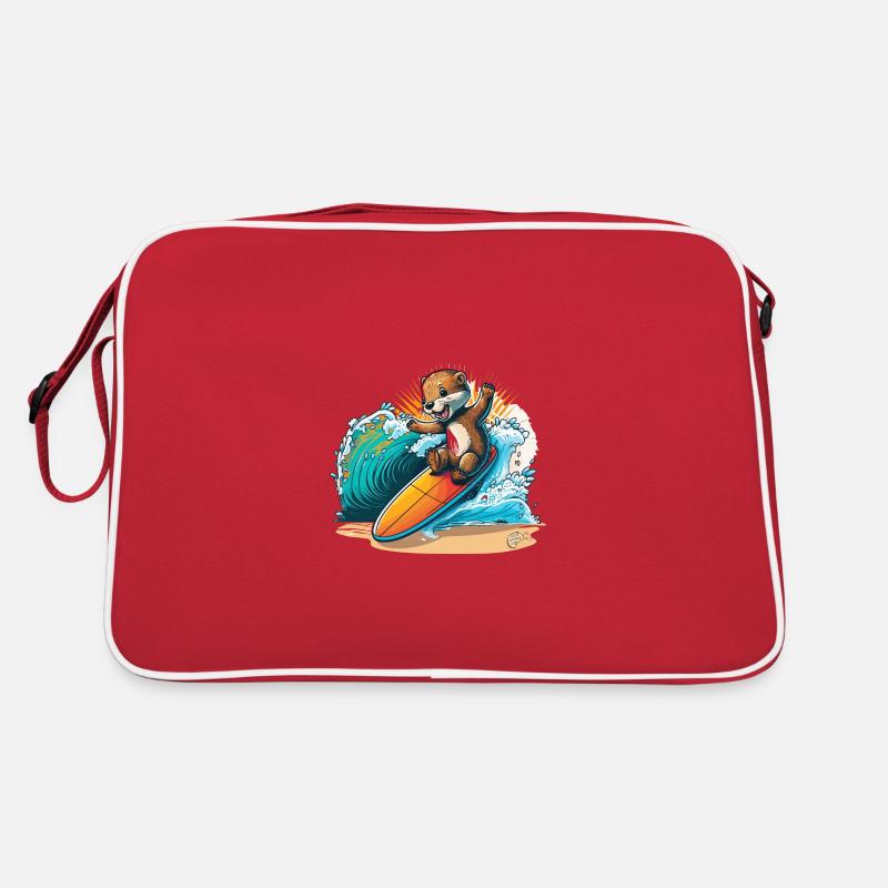 Surfs Up Otter - Sac Retro - rouge/blanc