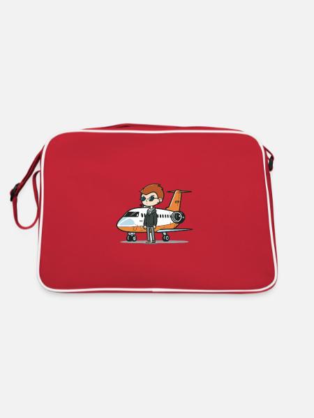 The Jet Setter - Retro Bag - red/white - Back