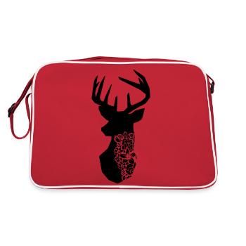 Mandala deer - Retro Bag - red/white - Back