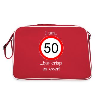 50 ans mais écriture blanche et nette - Sac Retro - rouge/blanc - Dos