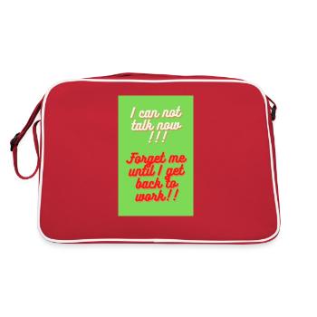 ICH KANN JETZT NICHT REDEN - Retro Tasche - Rot/Weiß - Hinten