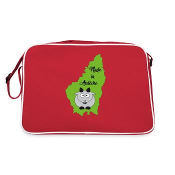 Made in Ardèche tracé dépt - Sac Retro - rouge/blanc - Dos
