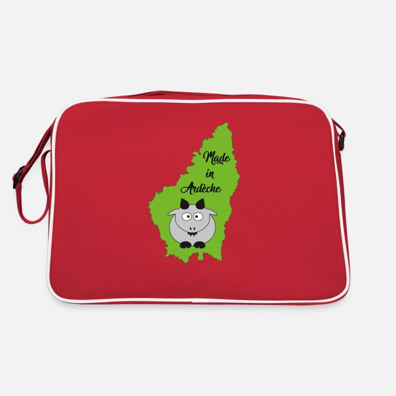 Made in Ardèche tracé dépt - Sac Retro - rouge/blanc