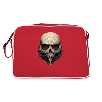 Crâne en bois - Sac Retro - rouge/blanc - Dos