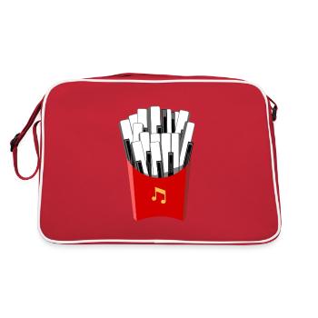 Klavier Keyboard Flügel - Retro Tasche - Rot/Weiß - Hinten