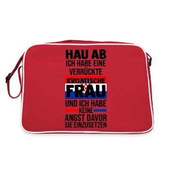 Kroaten Kroate Kroatin Hrvatska Kroatien - Retro Tasche - Rot/Weiß - Hinten
