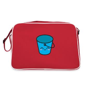 Niedlich Eimer Haushalt - Retro Tasche - Rot/Weiß - Hinten