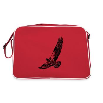 Portrait d’oiseau pour les ornithologues amateurs - Sac Retro - rouge/blanc - Dos