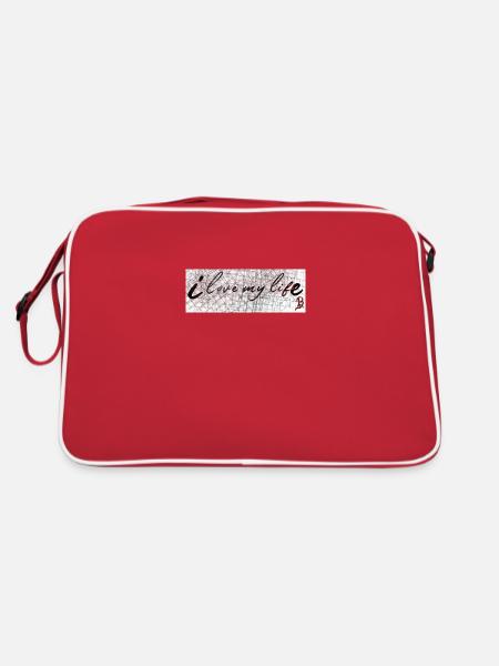 Liebe - Retro Tasche - Rot/Weiß - Hinten