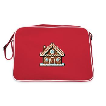 Maison en pain d’épice en Pixel Art - Sac Retro - rouge/blanc - Dos