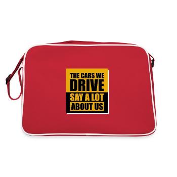 Tuning Hubraum Auto Tuner Geschenk für jeden, der - Retro Tasche - Rot/Weiß - Hinten
