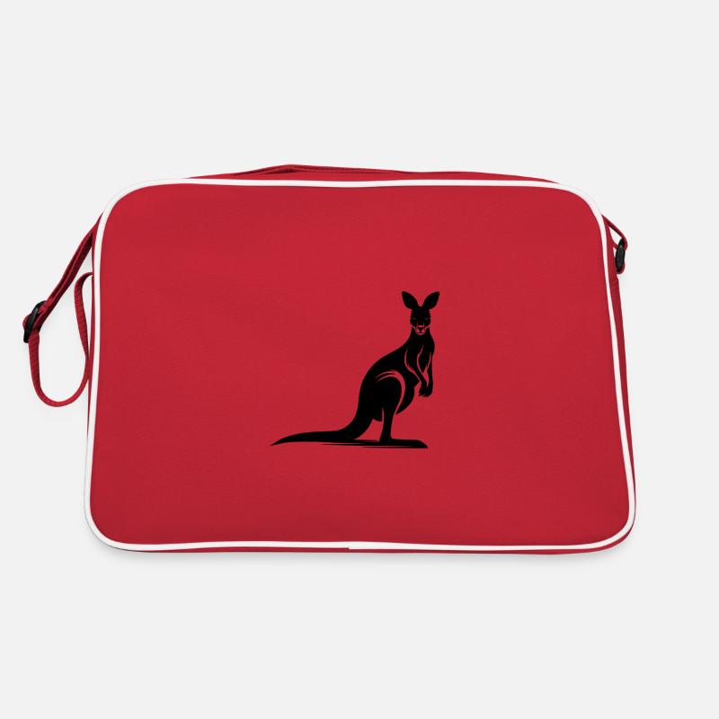Silhouette eines anmutigen Kängurus Retro Tasche