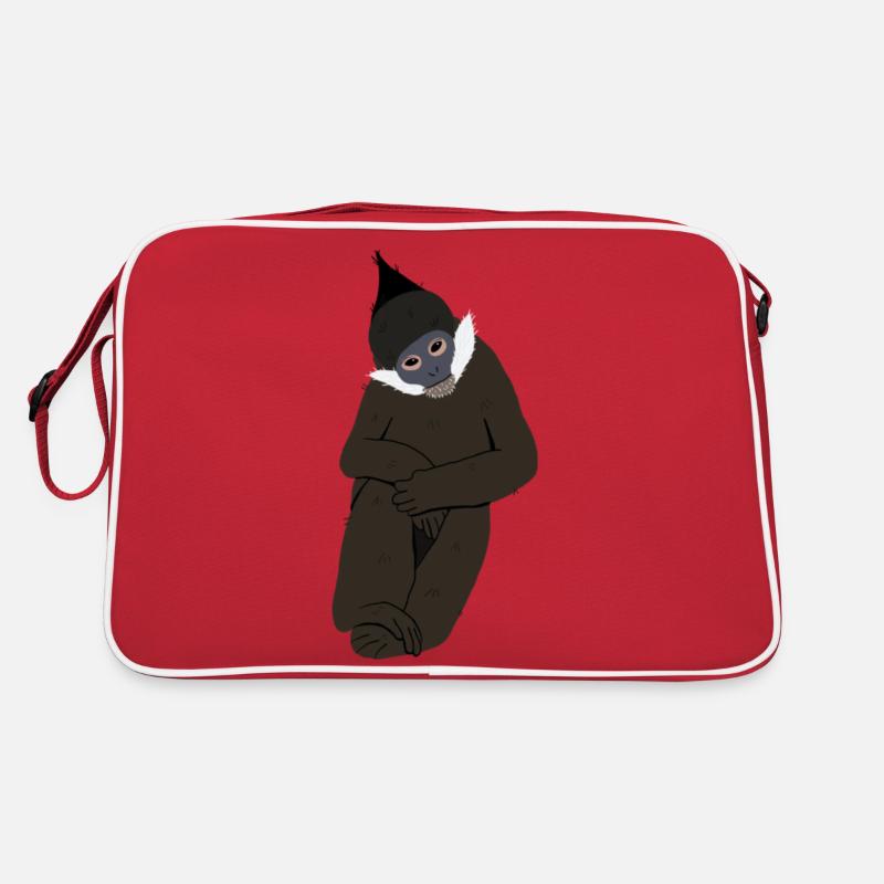 Langur von Francis - Retro Tasche - Rot/Weiß