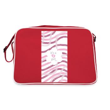 "It's a Girl - 2025 Kollektion" - Retro Tasche - Rot/Weiß - Hinten