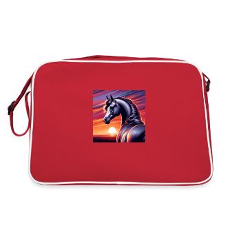 Dessin de cheval arabe - Sac Retro - rouge/blanc - Dos