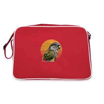 Green Cheeked Conure Cute Conure Parrot - Retro Bag - red/white - Back