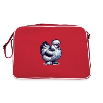 Silkie Poulet Silkie Oiseau Silkies Poulets moelleux - Sac Retro - rouge/blanc - Dos