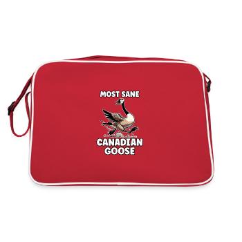 Wütende kanadische Gans lustige Gans Meme - Retro Tasche - Rot/Weiß - Hinten