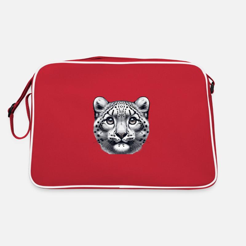 Schneeleopard Leopard Weißer Leopard Retro Tasche
