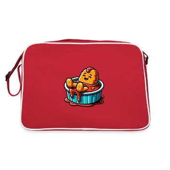 Fried Chicken Chicken Wings Chicken Gift - Retro Bag - red/white - Back