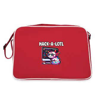 Lustige Codierung Axolotl Programmierung Geschenk - Retro Tasche - Rot/Weiß - Hinten