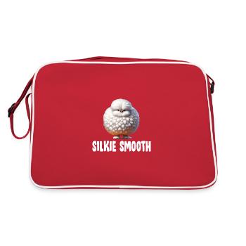 Silkie Chicken Fluffy Chicken Silkie Hen - Retro Bag - red/white - Back