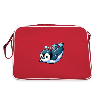 Pingouins mignons Petit pingouin Pingouin amoureux des pingouins - Sac Retro - rouge/blanc - Dos