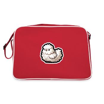 Silkie Chicken Fluffy Chicken Silkies - Retro Bag - red/white - Back