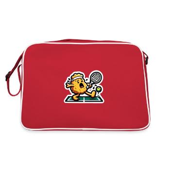 Chicken Nuggets Funny Chicken Nugget Tennis Player - Retro Bag - red/white - Back
