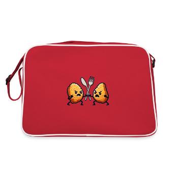Chicken Nuggets Funny Nuggets Image - Retro Bag - red/white - Back
