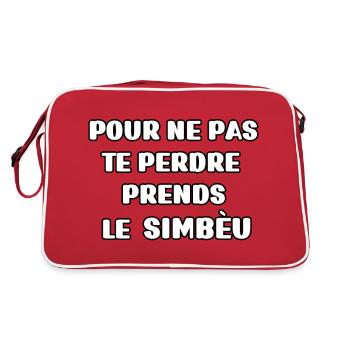 Taureau de Camargue simbèu citation humour - Sac Retro - rouge/blanc - Dos