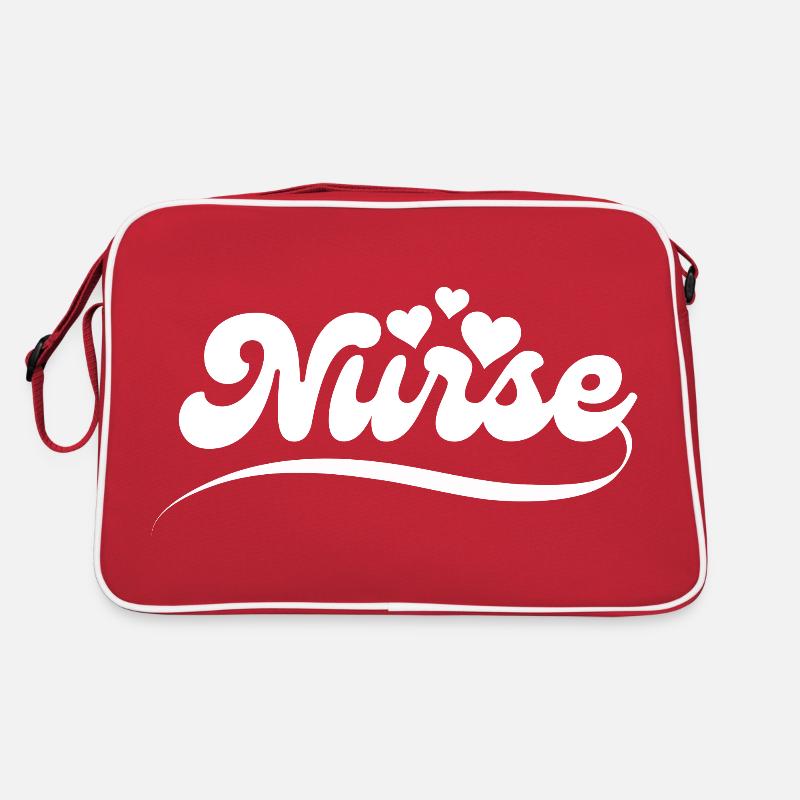 Registered Nurse with Cute Hearts Retro Bag