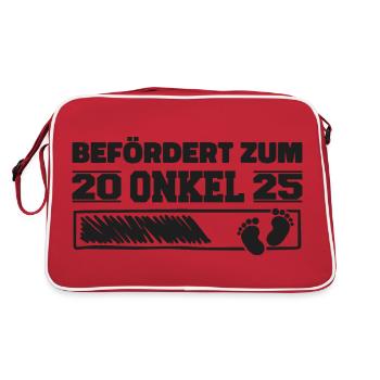 Pregnancy Announce Birth 2025 Uncle - Retro Bag - red/white - Back