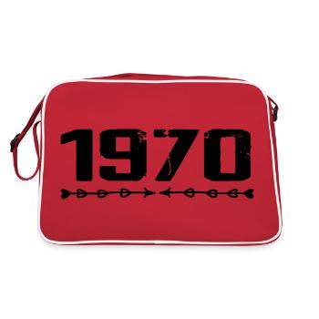 1970 Retro 1970 Geburtstag 1970 Vintage 1970 - Retro Tasche - Rot/Weiß - Hinten