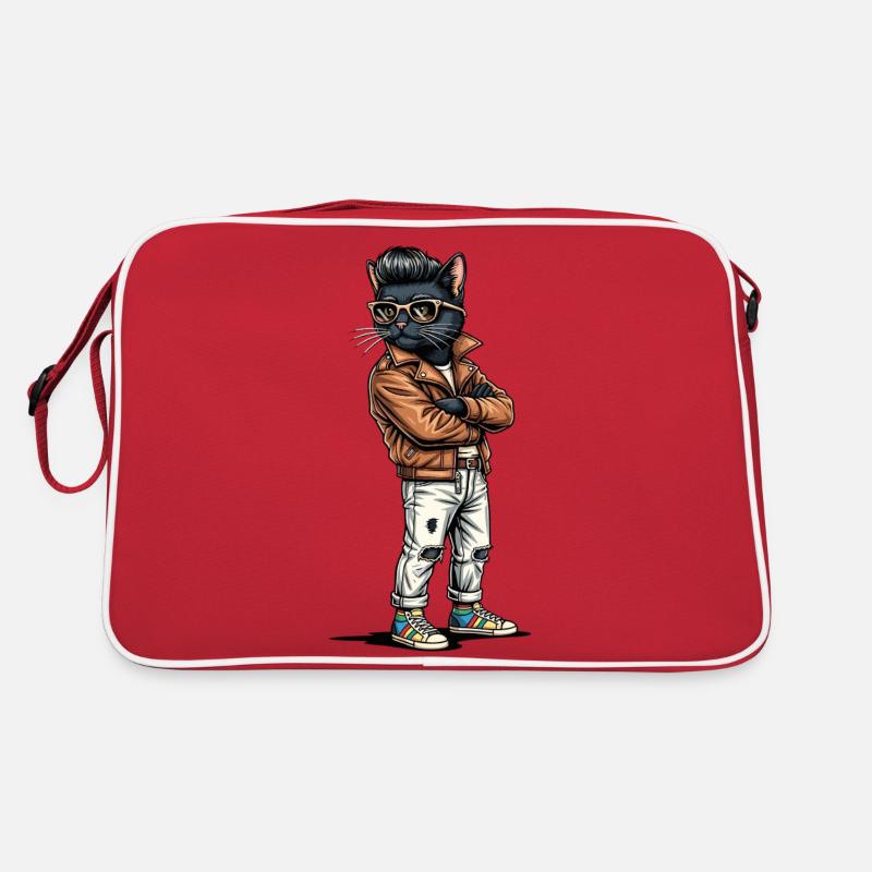 Chat dans le style rockabilly cool Sac Retro