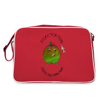 Un médecin par jour éloigne la pomme - Sac Retro - rouge/blanc - Dos