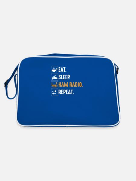 Radio Amateur - Contest KLeidung - Retro Bag - blue/white - Back