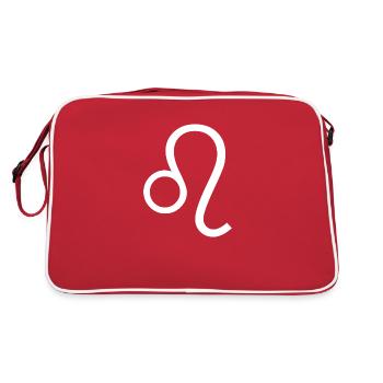 Sternzeichen Löwe, exklusives T-Shirt Design - Retro Tasche - Rot/Weiß - Hinten
