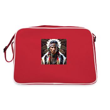Native American Tribe Chieftain - Retro Bag - red/white - Back