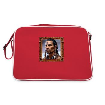 Homme de tribu amérindienne - Sac Retro - rouge/blanc - Dos