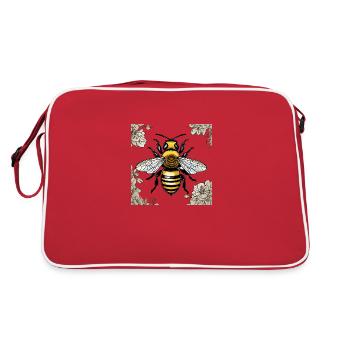 Honigbiene - Retro Tasche - Rot/Weiß - Hinten