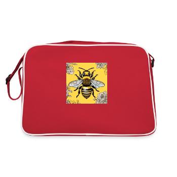 Honigbiene - Retro Tasche - Rot/Weiß - Hinten