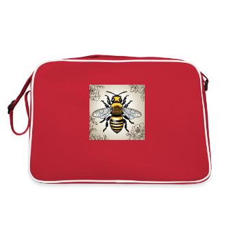 Honigbiene - Retro Tasche - Rot/Weiß - Hinten