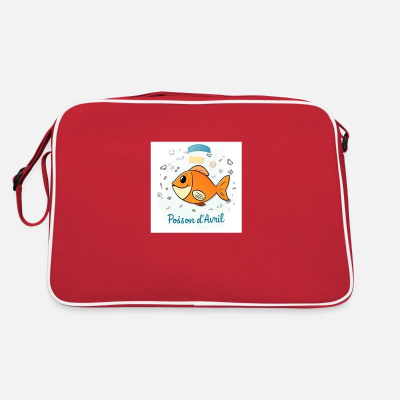 Poisson d’Avril - Orange Cartoon Fish Sac Retro