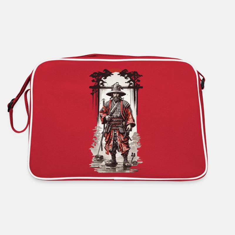 Japanische Samurai Essenz im Ukiyo-E Kunst Stil Retro Tasche