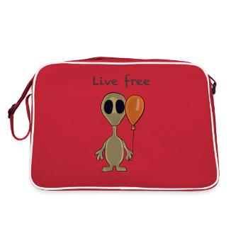 Live free - Retro Bag - red/white - Back