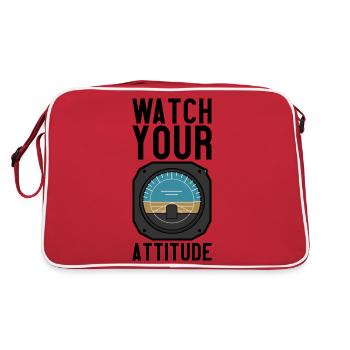 Watch Your Attitude - Retro Tasche - Rot/Weiß - Hinten