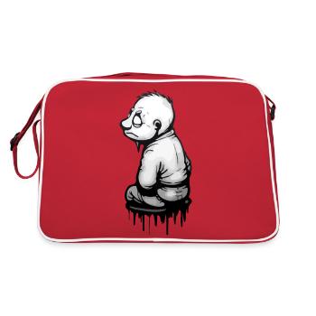 René müde Straßenkunst - Retro Tasche - Rot/Weiß - Hinten
